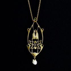 Archibald Knox 18ct Gold Pendant Necklace
