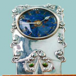 Archibald Knox for Liberty & Co Pewter and Enamel Clock
