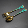 David Andersen (Norway) Cased Set of Silver Gilt Dessert Forks and Spoons