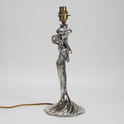 WMF Art Nouveau Maiden Silver Plated Table Lamp (c.1900)