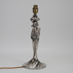 WMF Art Nouveau Maiden Silver Plated Table Lamp