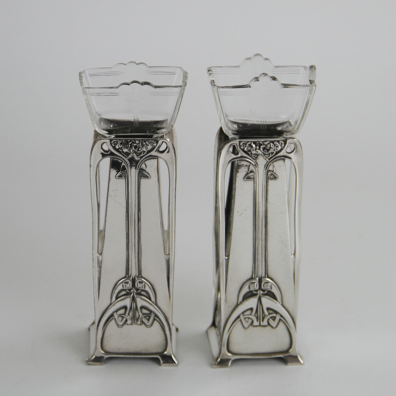 WMF Pair of Art Nouveau Silver Plated Vases (c.1900)