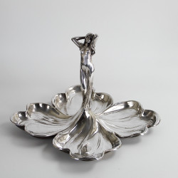 WMF Silver Plated Fruit or Sweet Dish with Art Nouveau Maiden
