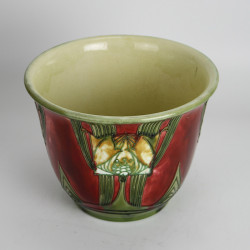 Minton Secessionist Tube-Lined Red Pottery Planter