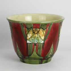 Minton Secessionist Tube-Lined Red Pottery Planter (c.1910)