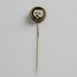 William Essex (British, 1784-1869) Gold Stick Pin of a West Highland Terrier
