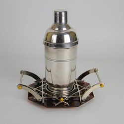 French Art Deco Silver Plated Cocktail Shaker and Stand (c.1930)