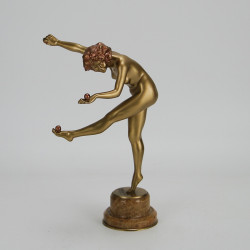 Art Deco Gilt Bronze Figure 'TheJuggler' by Claire-Jeanne-Roberte Colinet