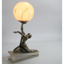 Art Deco Spelter Female Figural Lamp (c.1925)