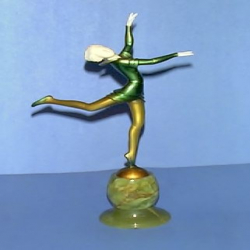 Stefan Dakon "Dancer" Bronze & Ivory Sculpture
