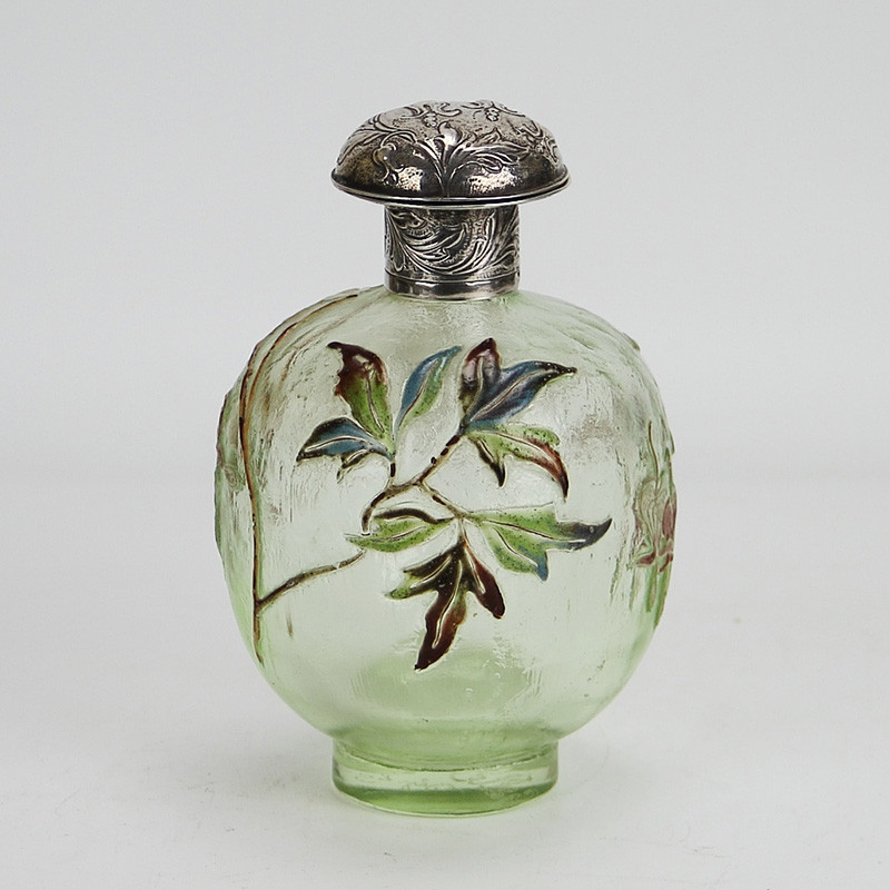 Émile Gallé Early Perfume Bottle with Silver Mount (c.1898)
