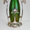 Johann Loetz Iridescent Glass Vase with Metal Mount