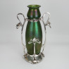 Johann Loetz Iridescent Glass Vase with Metal Mount