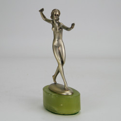 Josef Lorenzl Art Deco Bronze Figure on Green Onyx Base