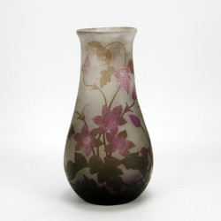 European Art Nouveau Cameo Glass Vase, Signed (c.1910)
