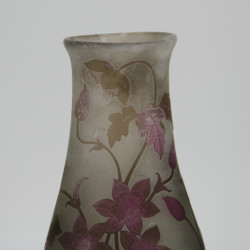 European Art Nouveau Cameo Glass Vase, Signed