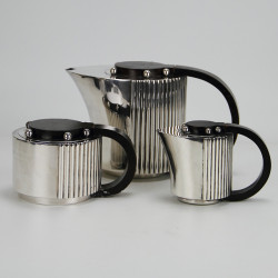 Jean Elysée Puiforcat Silver Plated Three Piece Tea Set