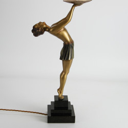 Art Deco Spelter Female Figural Lamp