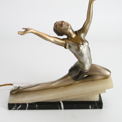 Art Deco Spelter Figural Female Lamp