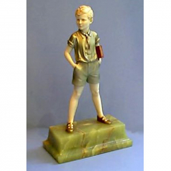 Ferdinand Preiss Sonny Boy Bronze & Ivory Figure