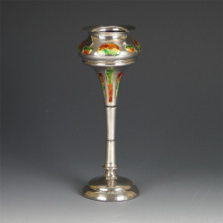 Art Nouveau Silver and Enamel Vase. Birmingham 1910