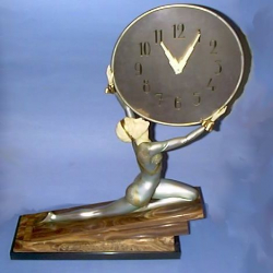 Ferdinand Preiss Ecstasy Clock Bronze and Ivory
