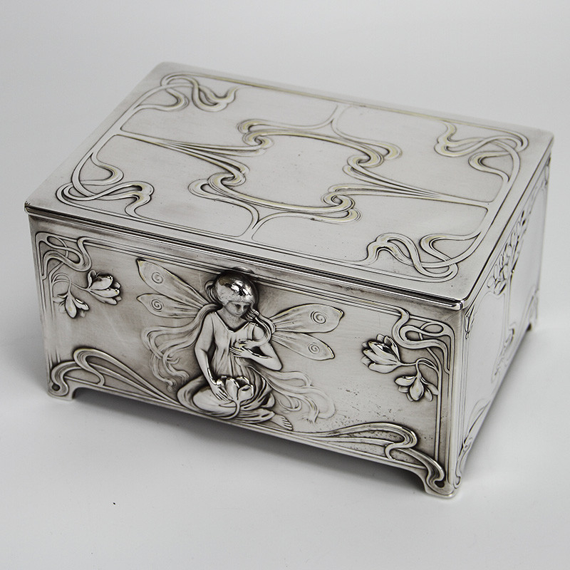 Antique WMF Art Nouveau Silver Plated Cigar Box
