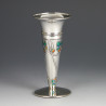 Archibald Knox for Liberty & Co Silver & Enamel Vase Biringham 1906