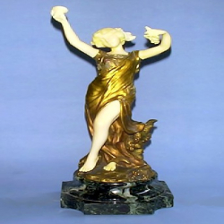 T. H. Somme Bronze & Ivory Figure