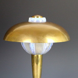 French Art Deco Opalescent Glass and Brass Table Lamp