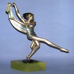 Josef Lorenzl Scarf Dancer Figure. Circa 1930