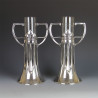 Art Nouveau Secessionist Silver Plated Vases. Attrib Van Houten (c.1905)