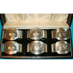 Archibald Knox for Liberty & Co Set of Six Pewter Napkin Rings