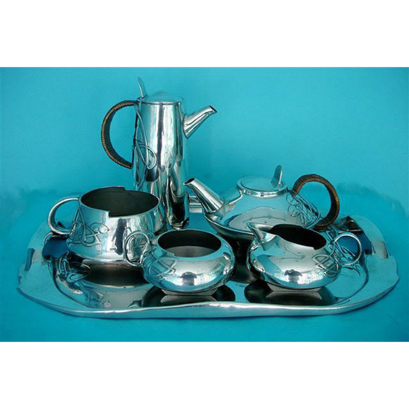 Archibald Knox for Liberty & Co Pewter Tea Set
