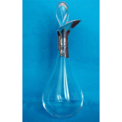 Archibald Knox for Liberty & Co Clear Glass and Silver Collar Decanter