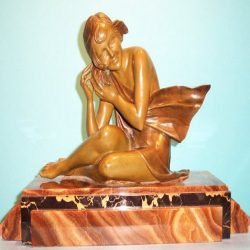 Armand Godard Beach Girl Bronze Figure