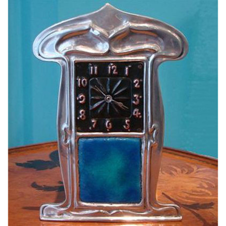 Liberty & Co Pewter and Enamel Clock
