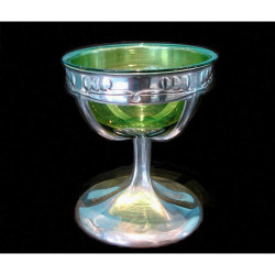 Archibald Knox for Liberty & Co Tudric Glass Lined Pewter Coupe