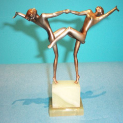 Josef Lorenzl Twin Dancers Bronze Figures