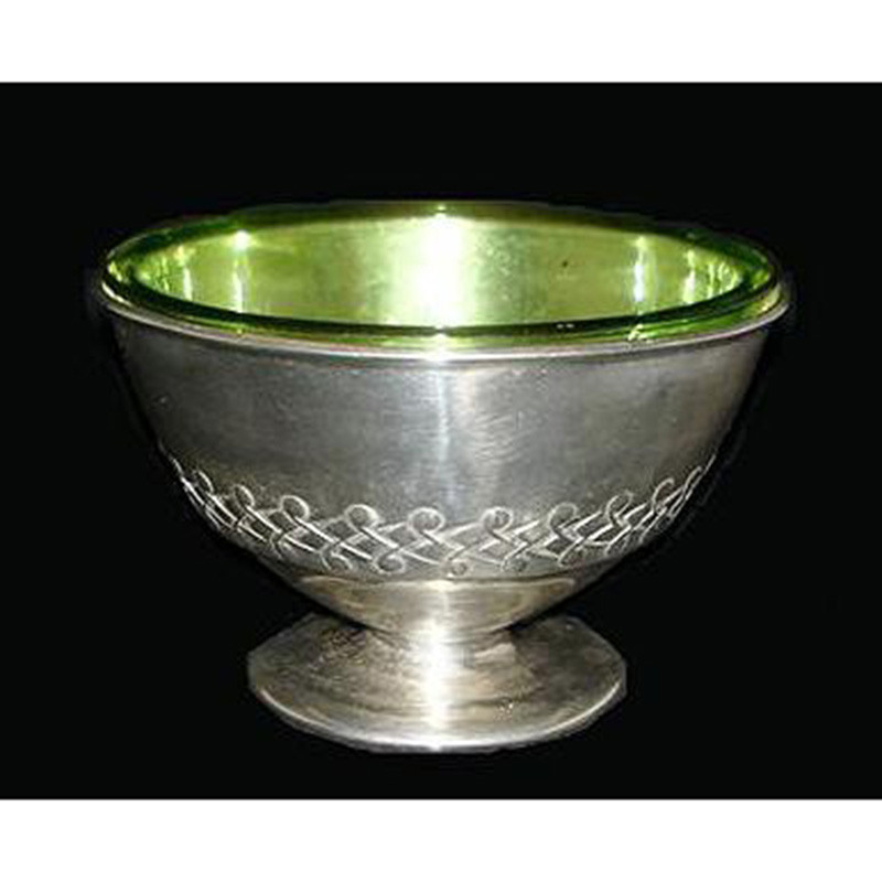 Archibald Knox for Liberty & Co Pewter Bowl with Powell Green Glass Liner