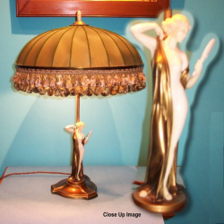 Ferdinand Preiss Bronze & Ivory Figural Table Lamp