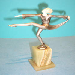 Josef Lorenzl Scarf Dancer Bronze & Ivory Figure