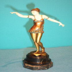 Ferdinand Preiss Dancer Bronze & Ivory Figure