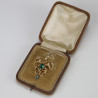 15ct Gold Seed Pearl and Tourmaline Pendant Brooch