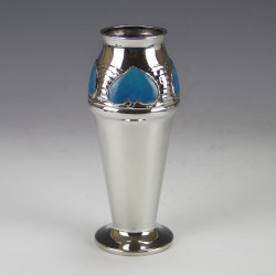Archibald Knox for Liberty & Co Pewter and Enamel Vase (c.1905)