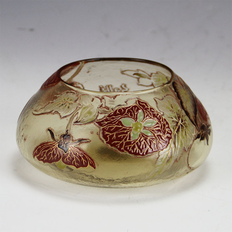 Emile Galle French 1846 1904 Enamelled Glass Bowl