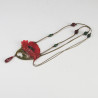 Georges Pierre GIP Art Nouveau Carved Horn Poppy Pendant Necklace