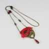 Georges Pierre GIP Art Nouveau Carved Horn Poppy Pendant Necklace