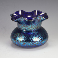 Johann Loetz Art Nouveau Cobalt Blue Papilion Glass Vase (c.1900)