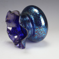 Johann Loetz Art Nouveau Cobalt Blue Papilion Glass Vase